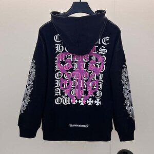 Chrome Hearts Black Hoodie With Sanskrit Sleeve Print